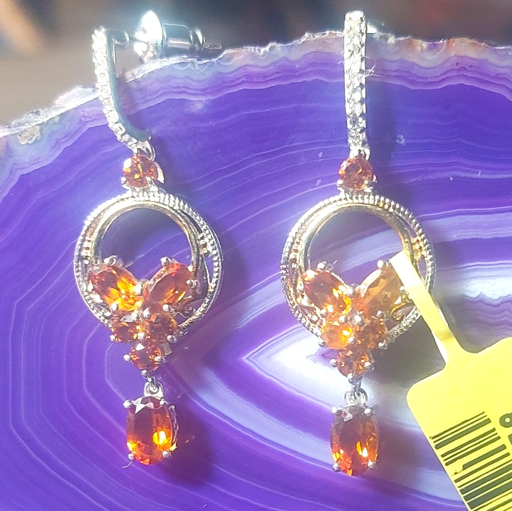 Stunning new with tag citrine butterfly earrings 925 signed